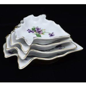 Vintage Norcrest Sweet Violet Ceramic Nesting Dishes, Set of 4